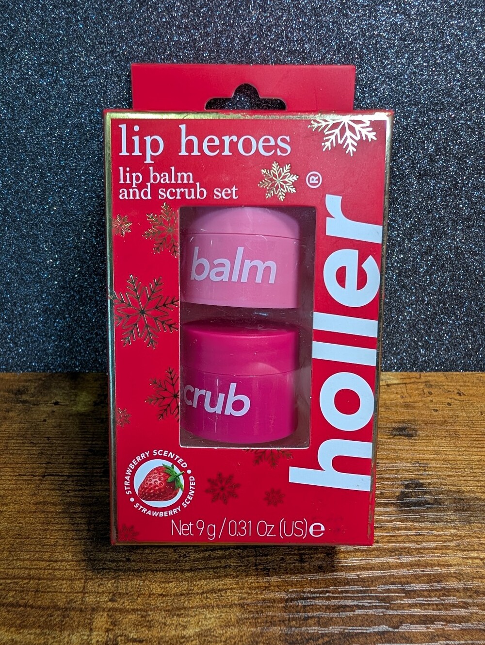 Holler Lip Heroes Strawberry Scented Lip Balm And Scrub Set